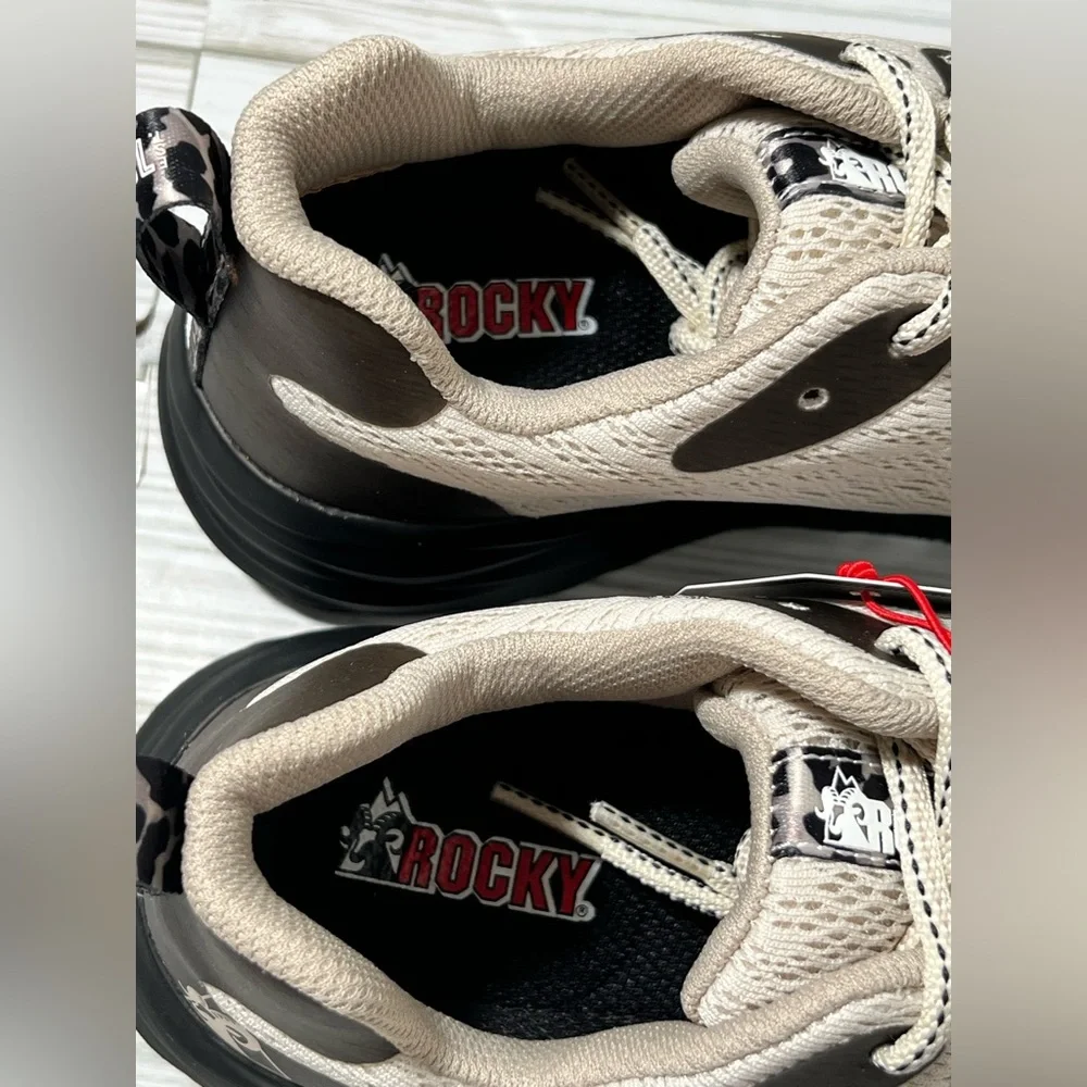 Rocky SR Athletix Composite Toe Beige Work Shoe Sneakers women size 8.5 RKK423ZA